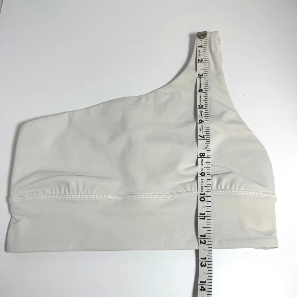 Lululemon Align One Shoulder Bra Shorts Set Ivory Nulu Yoga Athleisure 8 6